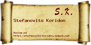 Stefanovits Koridon névjegykártya